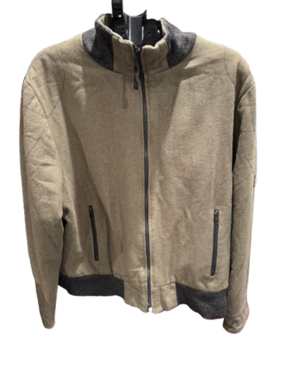 Spiewak Classic Outwear Bomber Green Brown Orange Wool Blend Jacket (Size L)